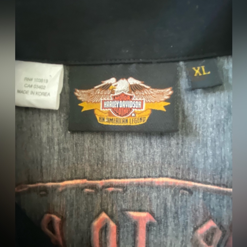 Harley-Davidson Shirt Men's XL Live to Ride & Ride To Live Flame Short Sleeve - Picture 3 of 9